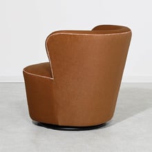 Brown Veni Upholstered Swivel Wingback Chair